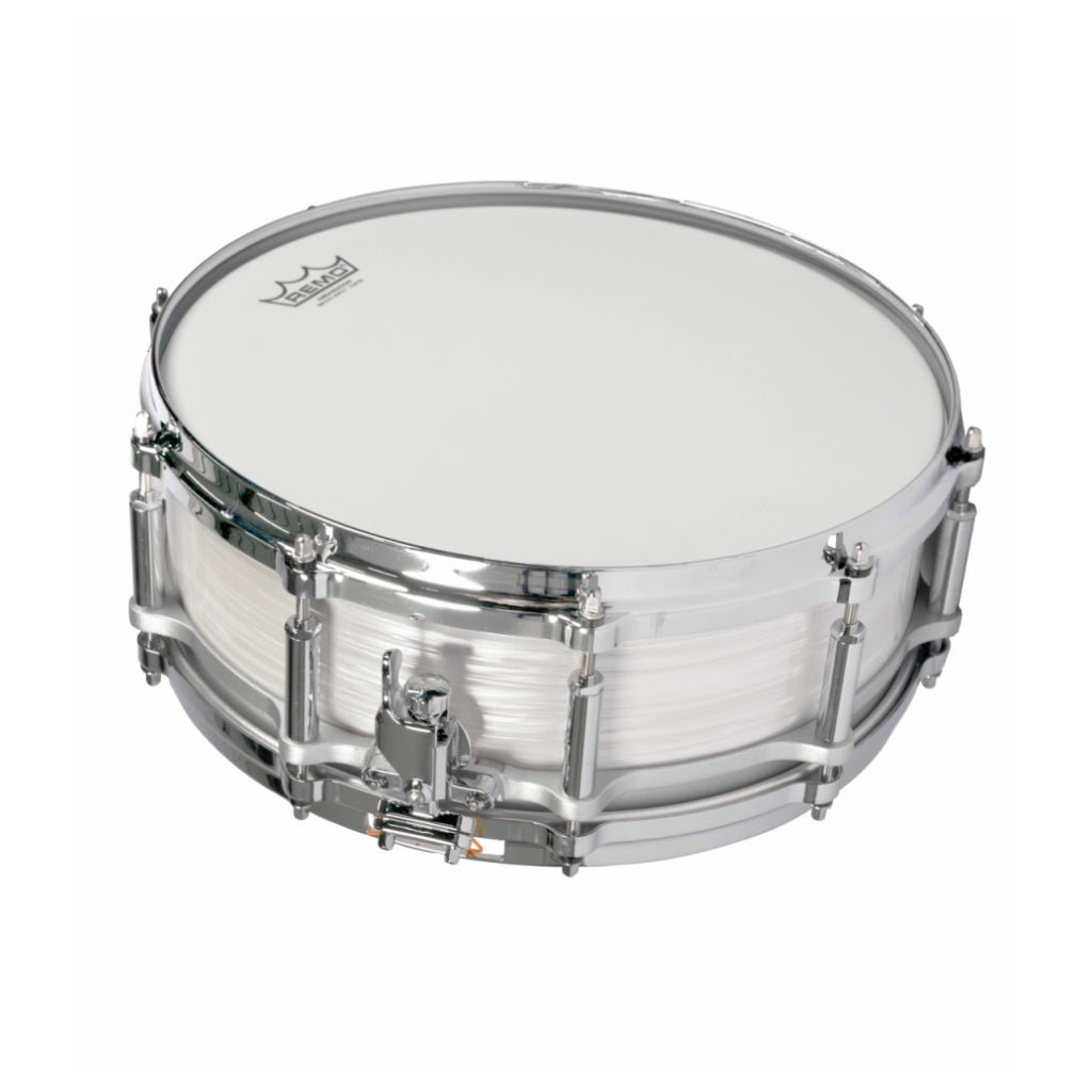 Pearl Limited Edition 75th Anniversary 14X5 Free Floater Phenolic Snare Drum in Pearl White Oyster Snare Drums Sky Music