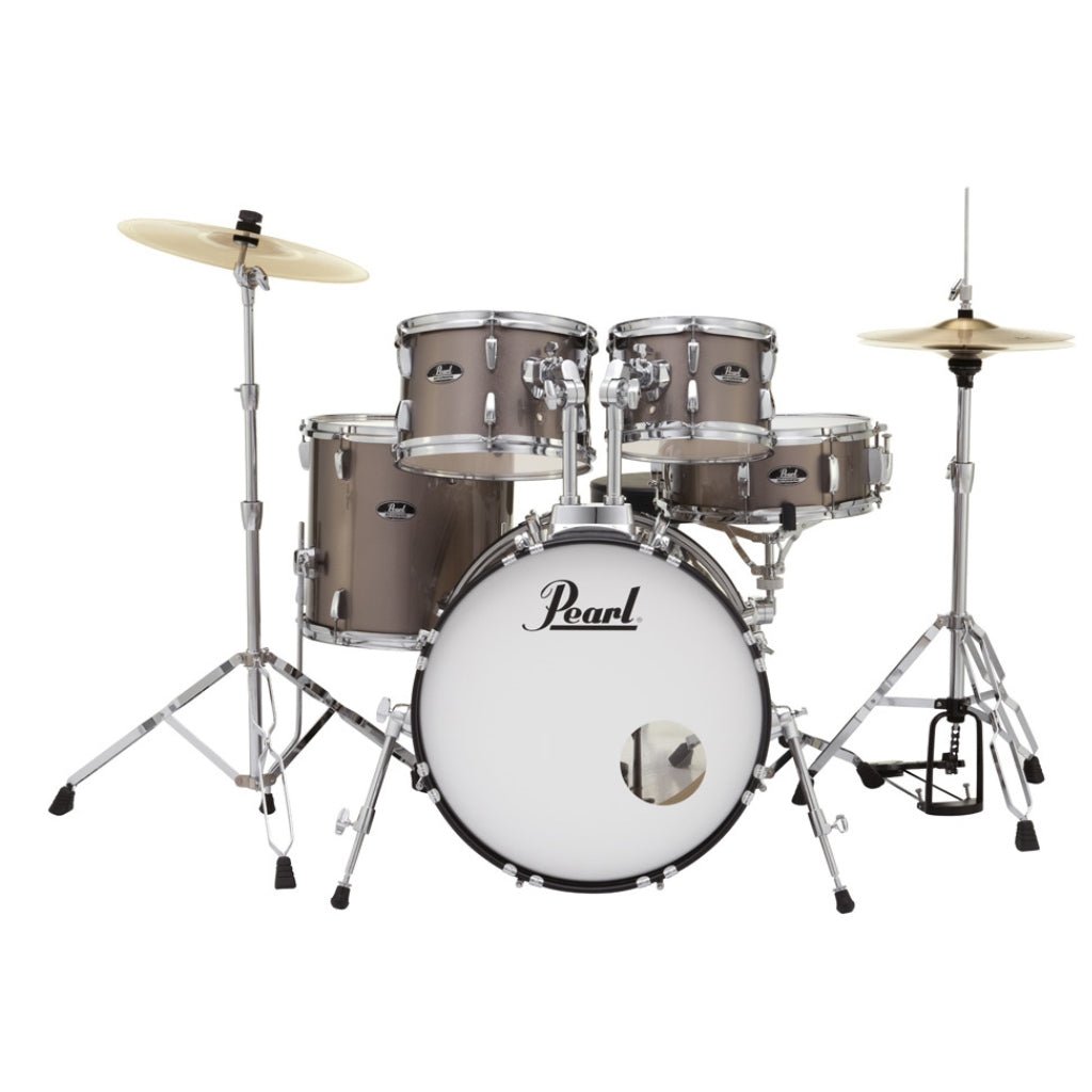 Pearl Roadshow 20" 5pc Fusion Drum Kit with Hardware and Cymbals - Bronze Metallic Acoustic Drums Sky Music