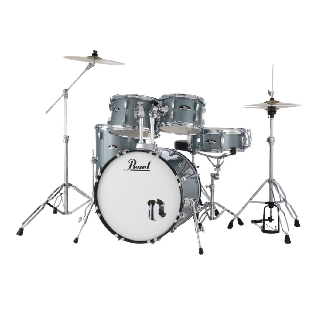 Pearl Roadshow 20" 5pc Fusion Drum Kit with Hardware and Cymbals - Charcoal Metallic Acoustic Drums Sky Music