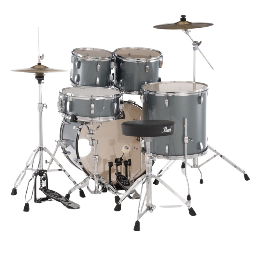 Pearl Roadshow 22" 5pc Drum Kit Package with Cymbals - Charcoal Metallic Acoustic Drums Sky Music