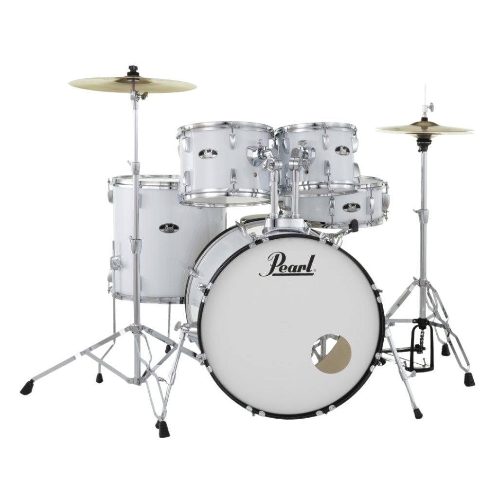 Pearl Roadshow 22" 5pc Drum Kit Package with Cymbals - Pure White Acoustic Drums Sky Music