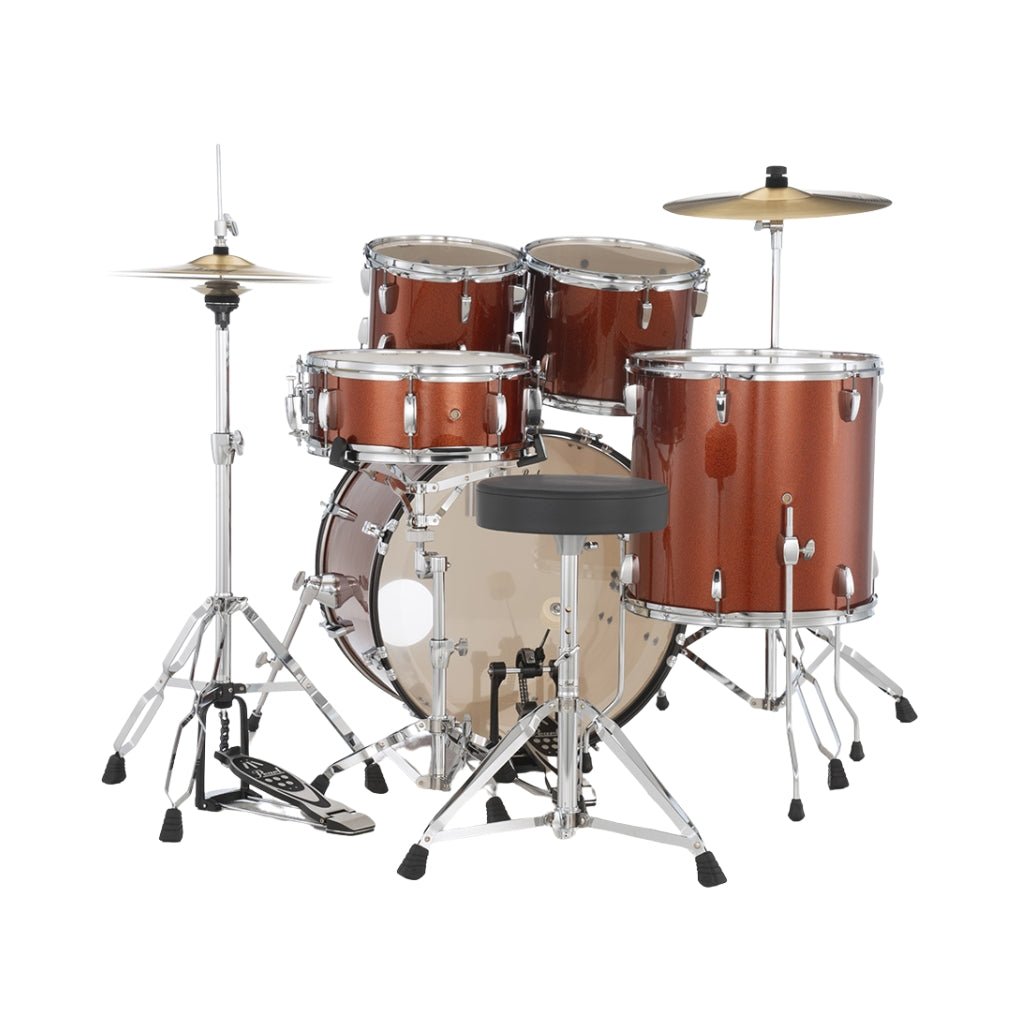 Pearl Roadshow-PLUS 5pc 22" Drum Package with Pearl Cymbals - Burnt Orange Sparkle Acoustic Drums Sky Music