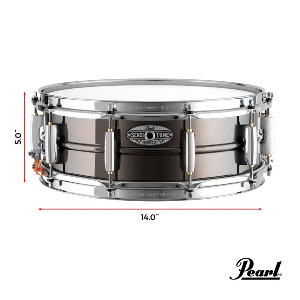 Pearl Sensitone Heritage Alloy 14"x5" Black Nickel over Brass Snare Drum Snare Drums Sky Music