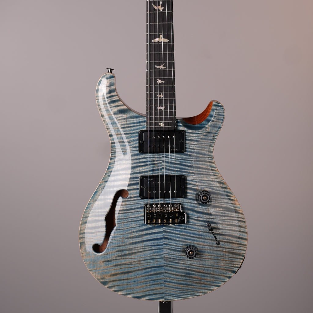 PRS Custom 24 Semi-Hollow Artist Flame Maple Top Electric Guitar - Faded Indigo Electric Guitars Sky Music