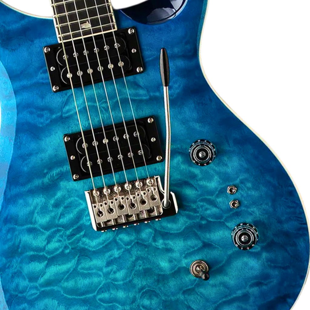 PRS SE Custom 24 08 Quilt - Lake Blue Electric Guitars Sky Music
