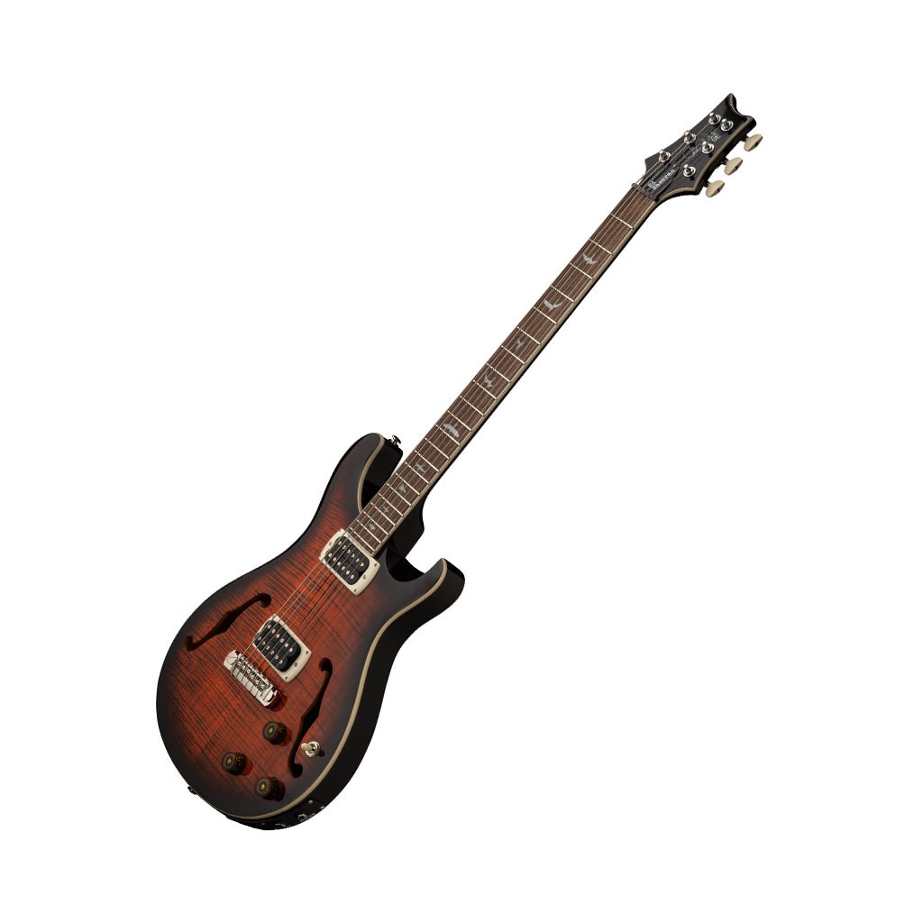 PRS SE Ed Sheeran Hollowbody I Piezo Baritone Electric Guitar - Orange Tiger Smokeburst Electric Guitars Sky Music