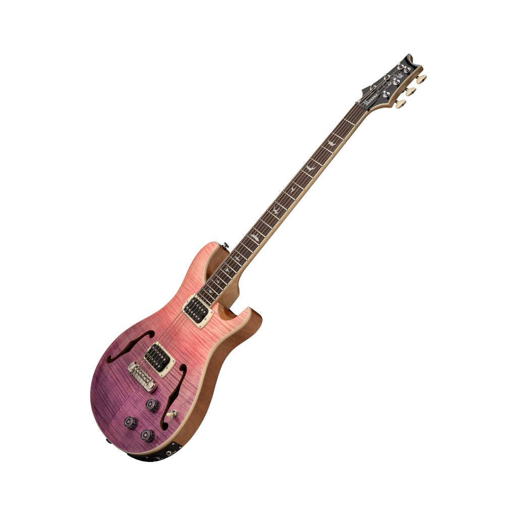PRS SE Ed Sheeran Hollowbody I Piezo Baritone Electric Guitar - Pink Ombre Electric Guitars Sky Music