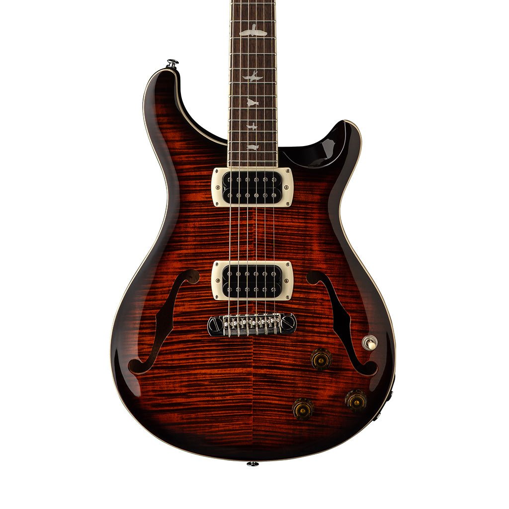 PRS SE Flatback Hollowbody I Piezo Electric Guitar - Orange Tiger Smokeburst Electric Guitars Sky Music
