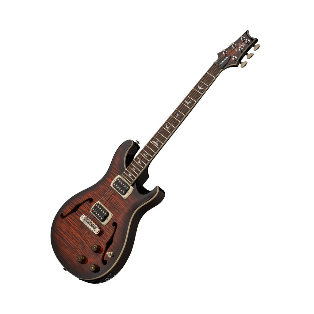 PRS SE Flatback Hollowbody I Piezo Electric Guitar - Orange Tiger Smokeburst Electric Guitars Sky Music