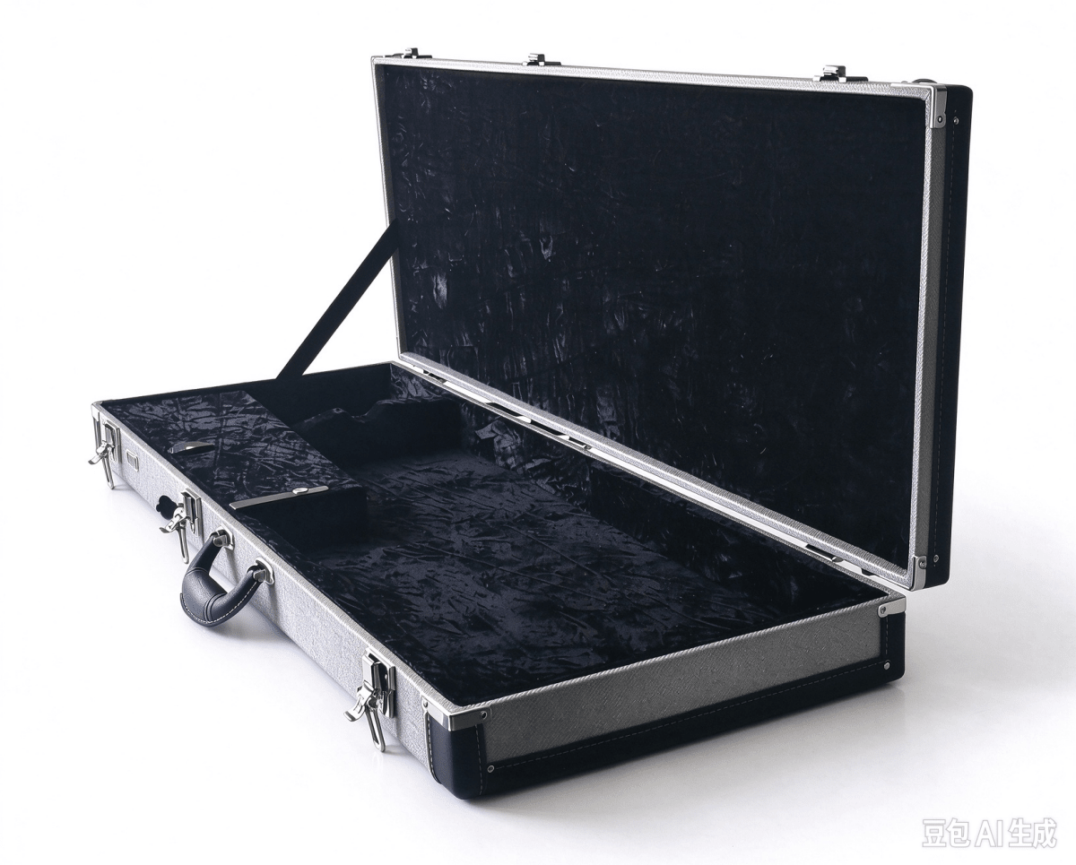 Rainbow Premium Electric Guitar Hard Case, Silver Twill Exterior with Black Velour Interior Electric Guitar Cases & Gigbags Sky Music