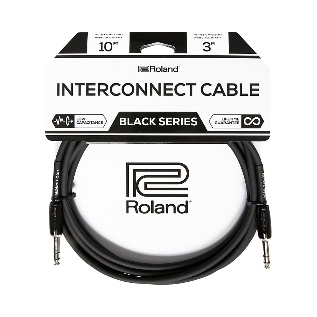 Roland - RCC-10-TRTR 1/4-inch TRS - Black Series Interconnect Cable 10ft