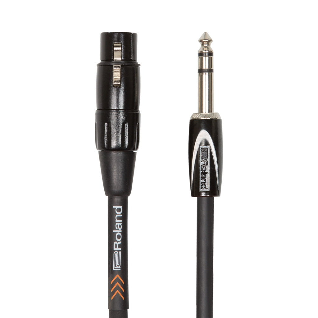 Roland - RCC-15-TRXF 1/4-inch TRS Male to XLRF Black Series - Interconnect Cable 15ft