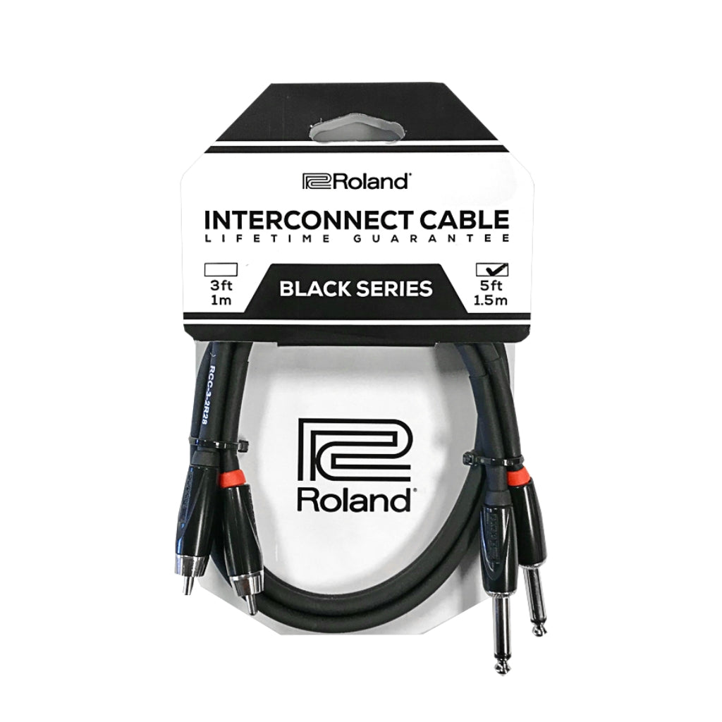 Roland - RCC-5-2R28 2RCA to 2TS - Black Series Interconnect Cable 5ft