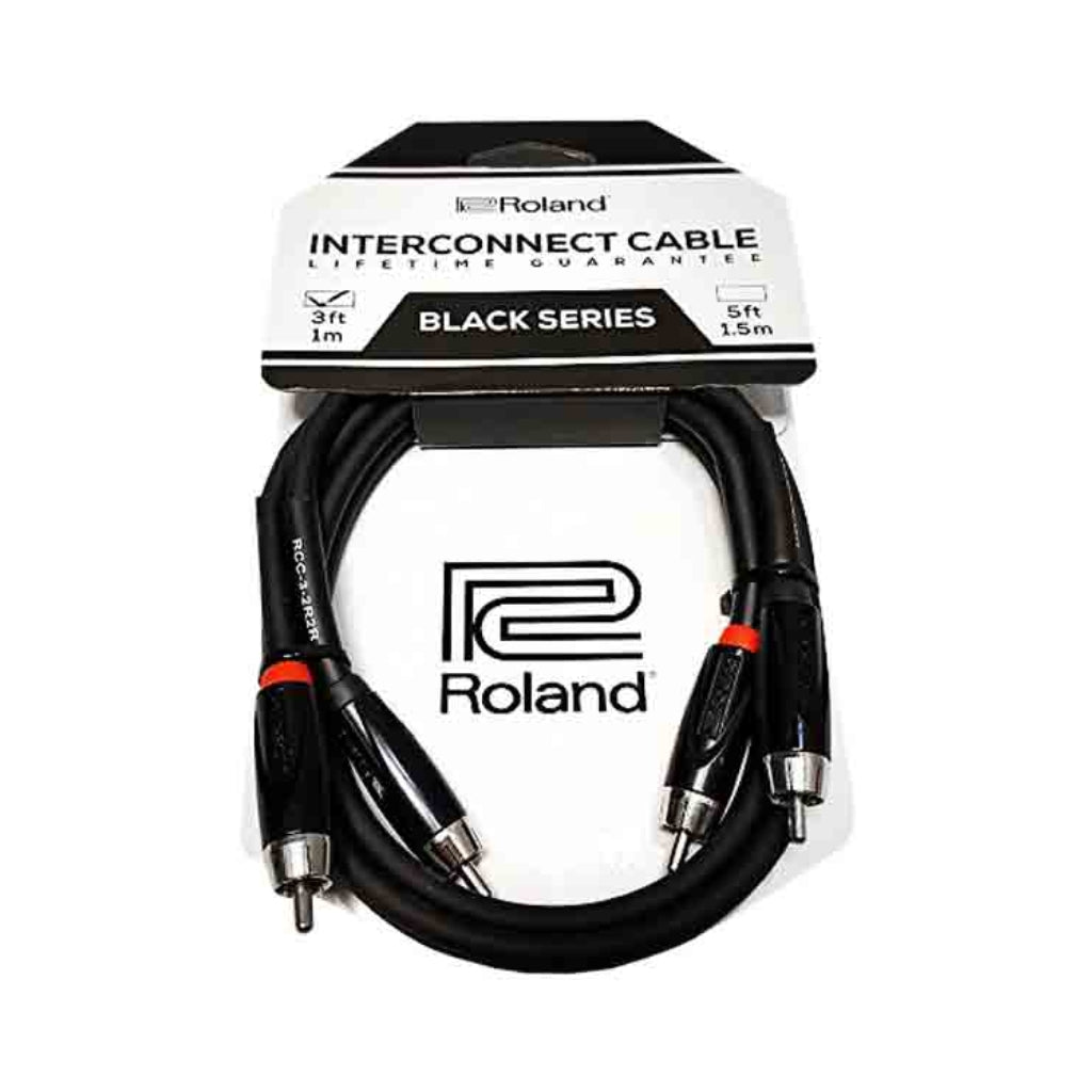 Roland - RCC-5-2R2R 2RCA to 2RCA - Black Series Interconnect Cable 5ft