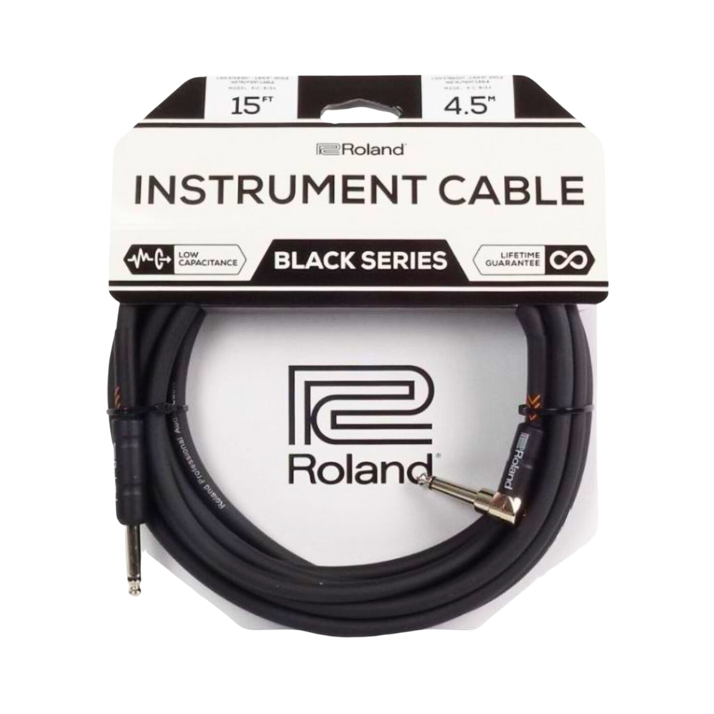 Roland - RIC-B15A Straight to right-angle 1/4-inch - Gold Series Instrument Cable 3ft