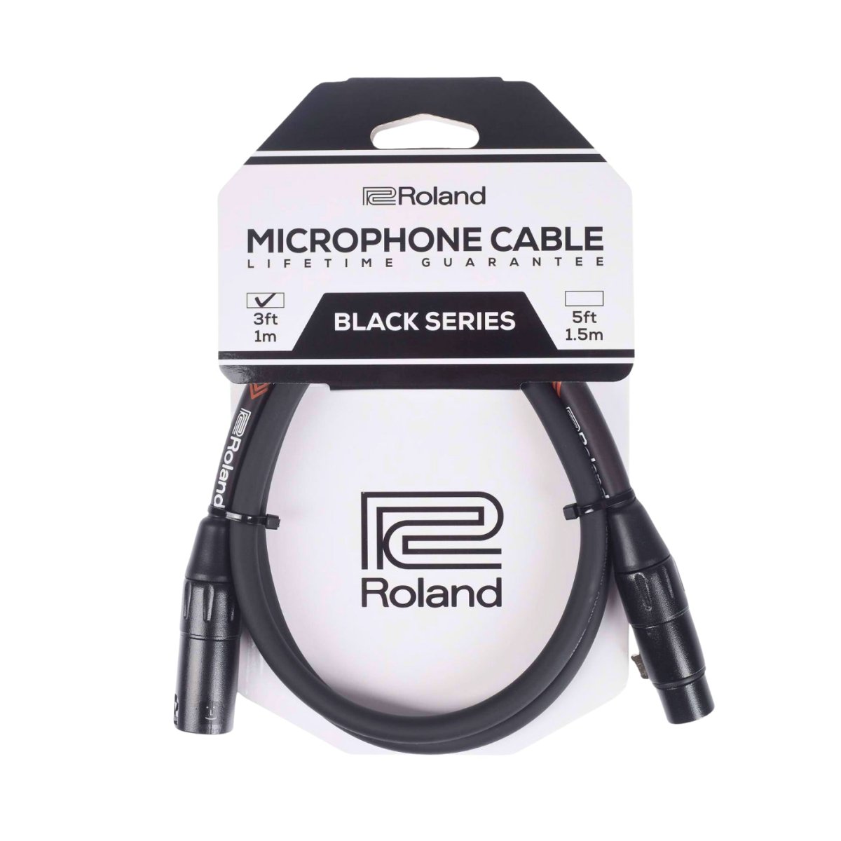 Roland RMC-B3 Black Series Microphone Cable 3ft Cables Sky Music