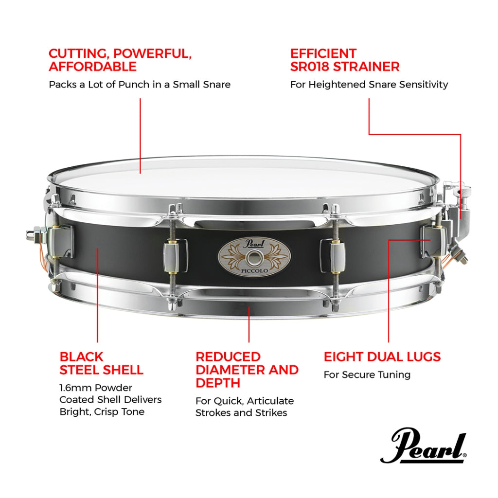Pearl - 13"x3" - Steel Effect Piccolo Snare