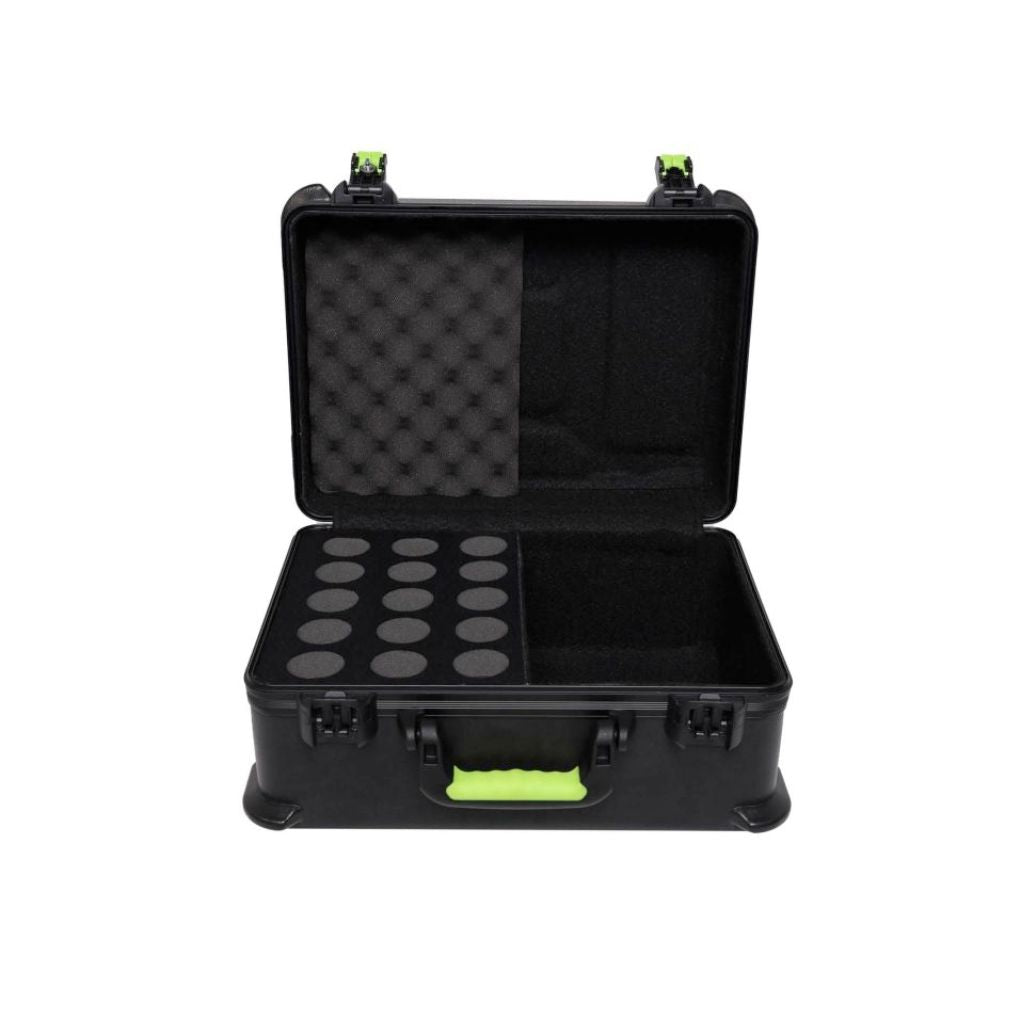 Gator - SH-MICCASE15 Molded Case w/ Drops for (15) Mics - TSA Latch