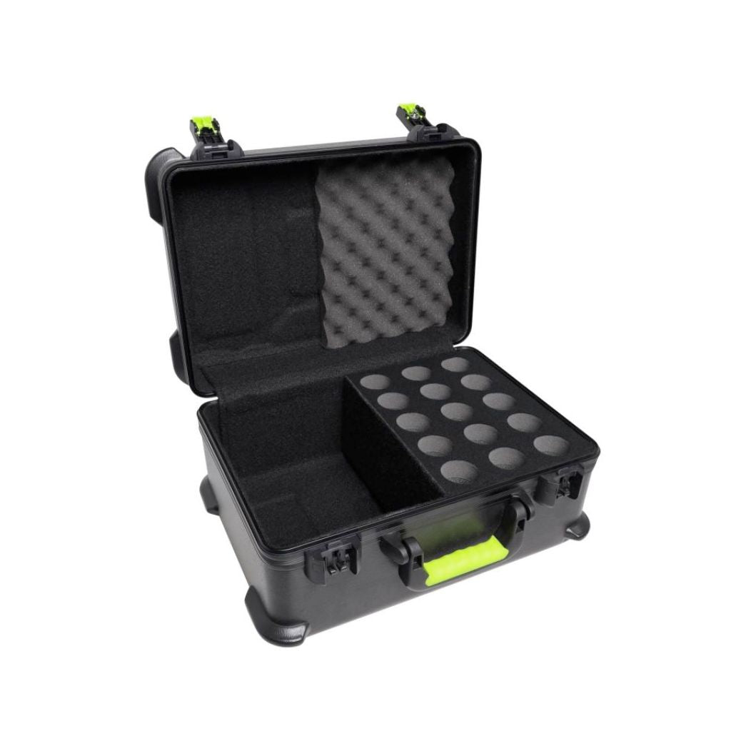Gator - SH-MICCASE15 Molded Case w/ Drops for (15) Mics - TSA Latch