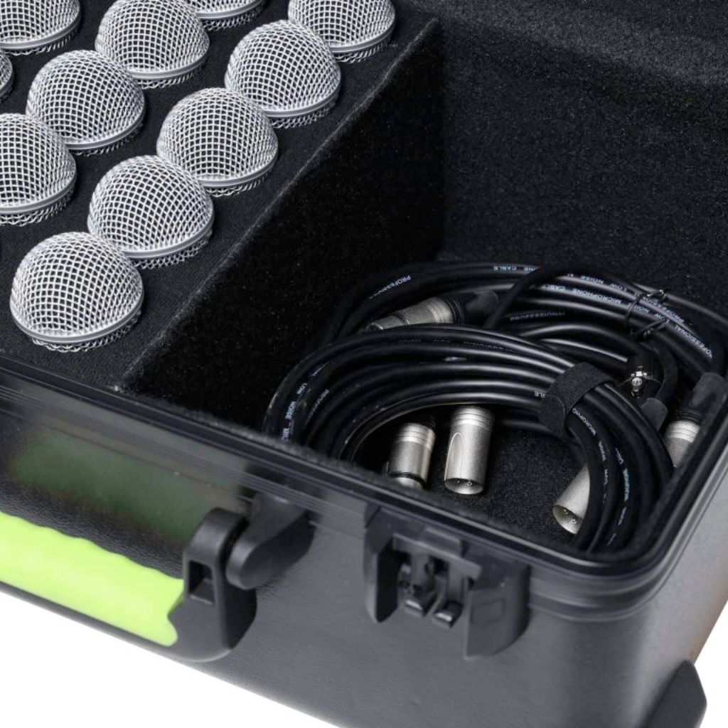 Gator - SH-MICCASE15 Molded Case w/ Drops for (15) Mics - TSA Latch