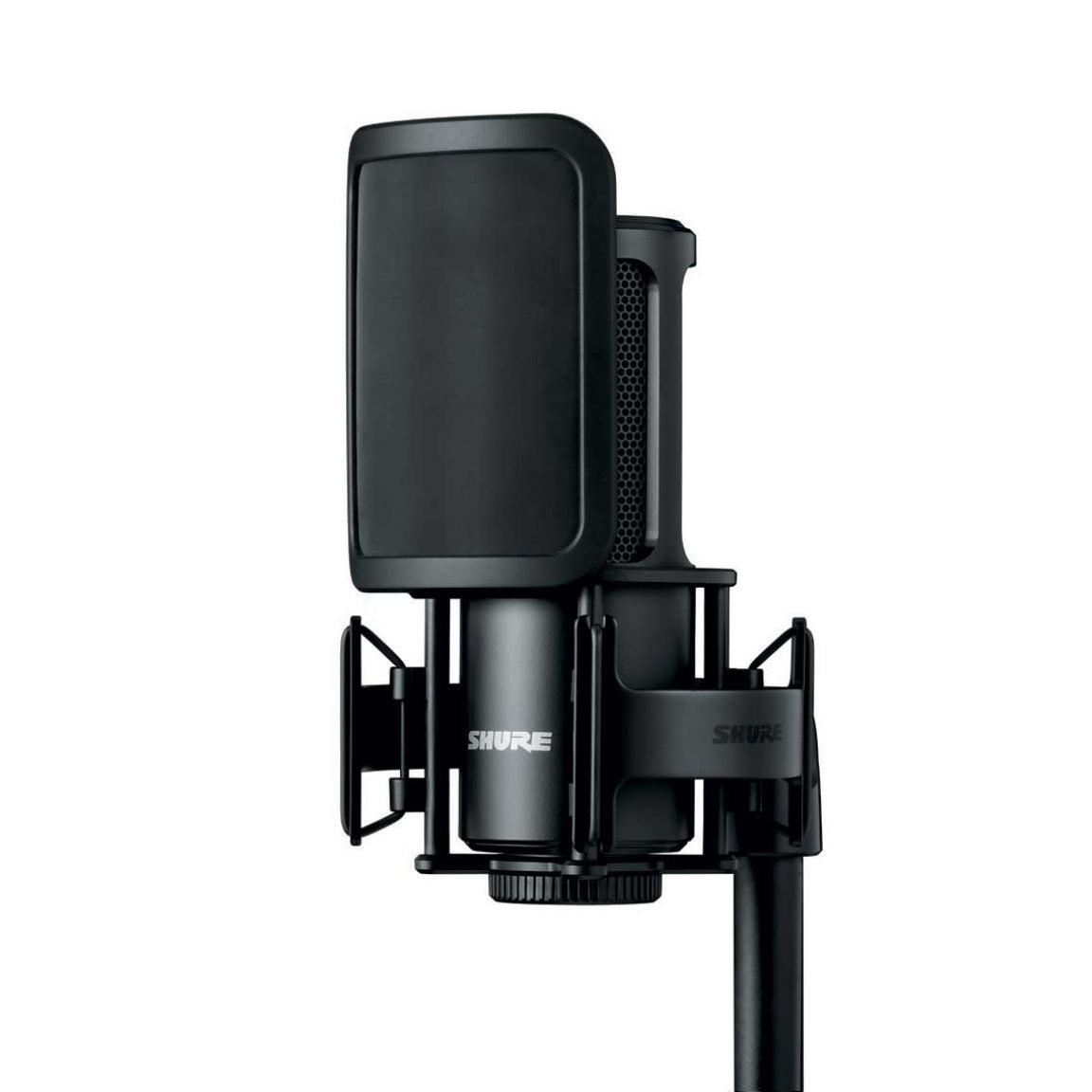 Shure - SM4-K Microphone Dual Diaphragm Condenser with Hard Mount and Case - Black