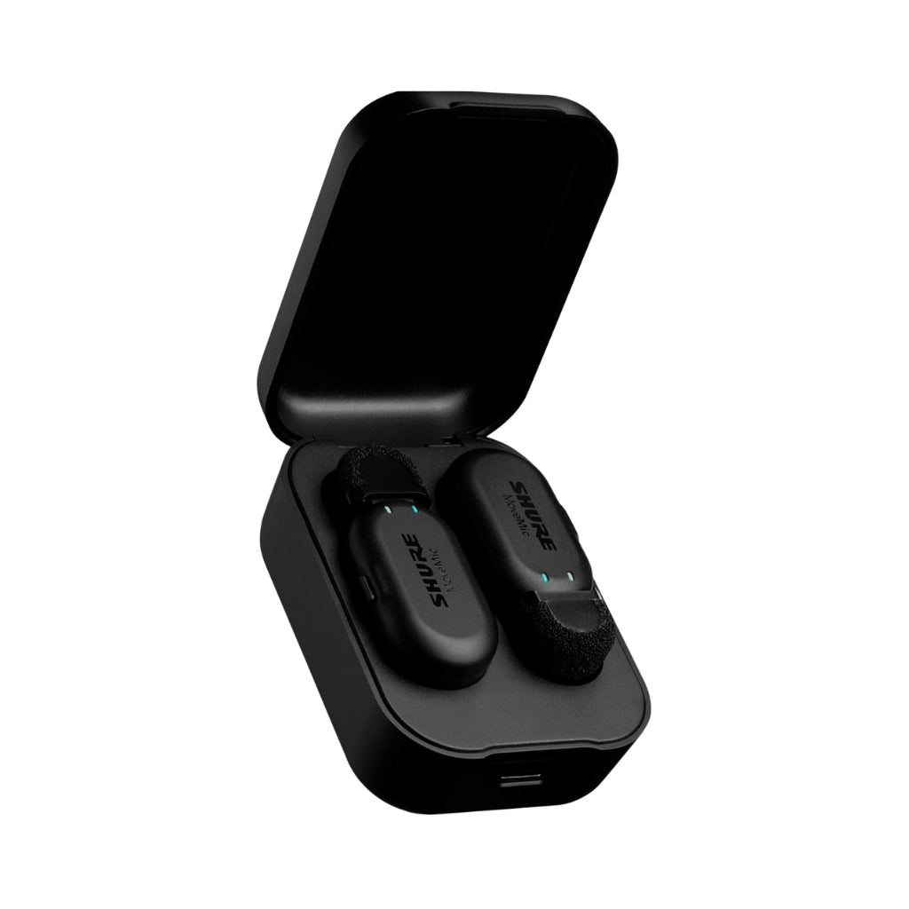 Shure Dual MoveMic Lavalier Microphones and MoveMic Receiver Kit with Charging Cases Microphones Sky Music