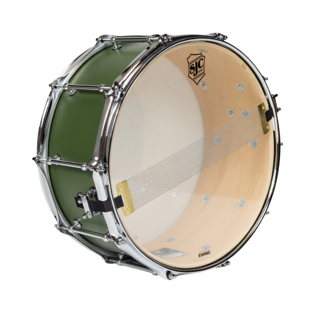 SJC Custom Drums Navigator Maple Snare Drum 6.5x14-inch - Deep Olive Green Snare Drums Sky Music