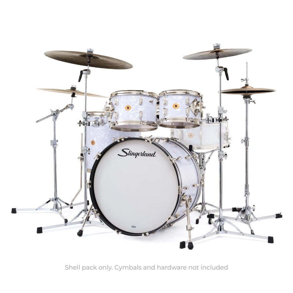 Slingerland Radio King 4-piece Shell Pack - White Marine Pearl Acoustic Drums Sky Music