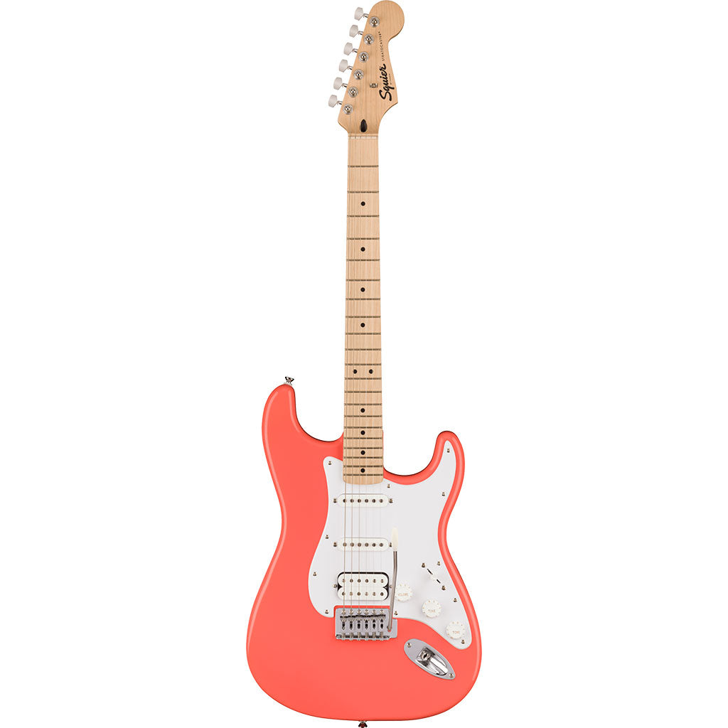 Squier Sonic™ Stratocaster® HSS, Maple Fingerboard - White Pickguard - Tahitian Coral