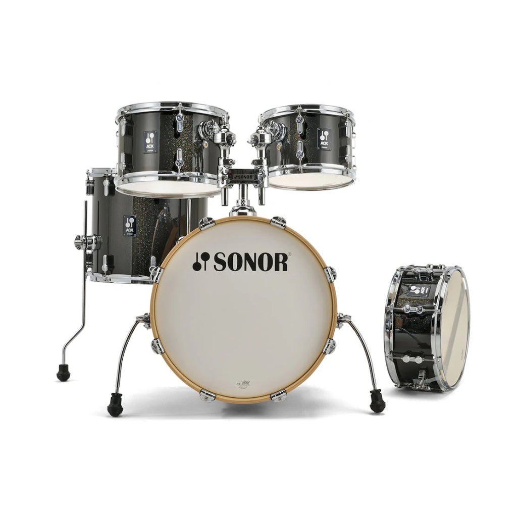 Sonor AQX Kids 5-Piece Drum Set - Black Midnight Sparkle Acoustic Drums Sky Music