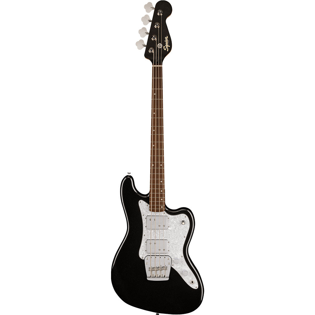 Squier Paranormal Rascal Bass HH, Laurel Fingerboard, White Pearloid Pickguard, Metallic Black