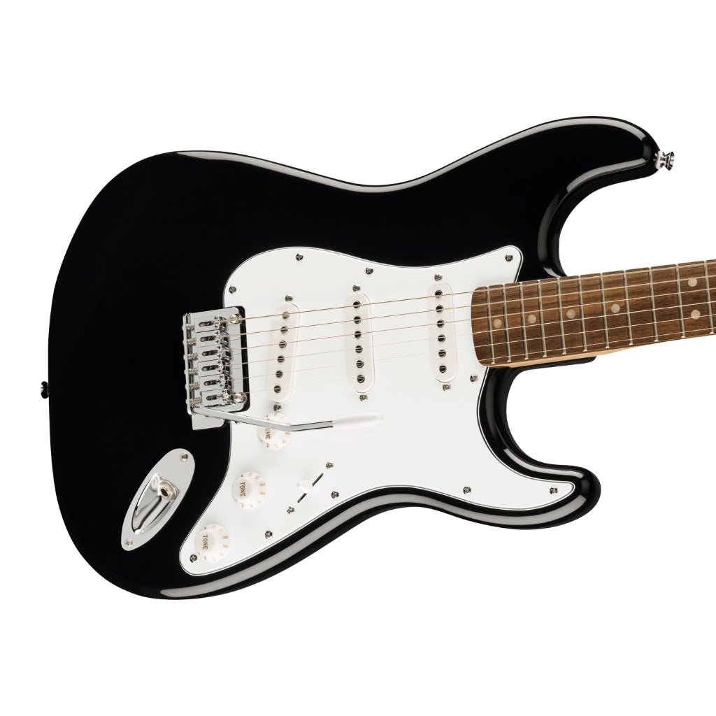 Squier Affinity Series Stratocaster Mustang Micro Pack Laurel Fingerboard with Gig Bag - Black Electric Guitars Sky Music