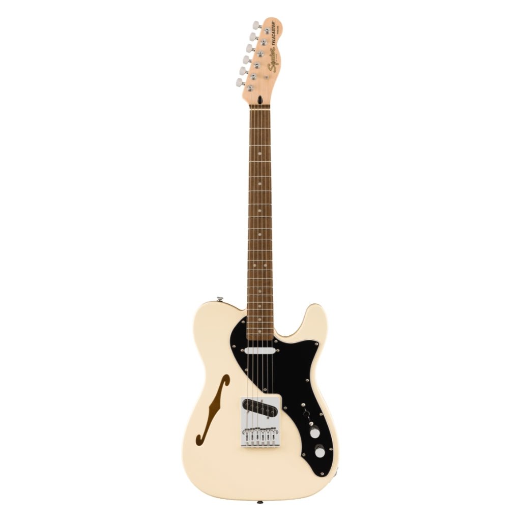 Squier Affinity Series Telecaster Thinline Laurel Fingerboard with Black Pickguard - Olympic White Electric Guitars Sky Music