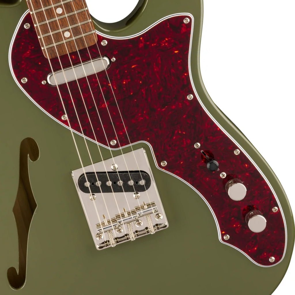 Squier FSR Classic Vibe 60s Telecaster Thinline Laurel Fingerboard - Antique Olive Electric Guitars Sky Music