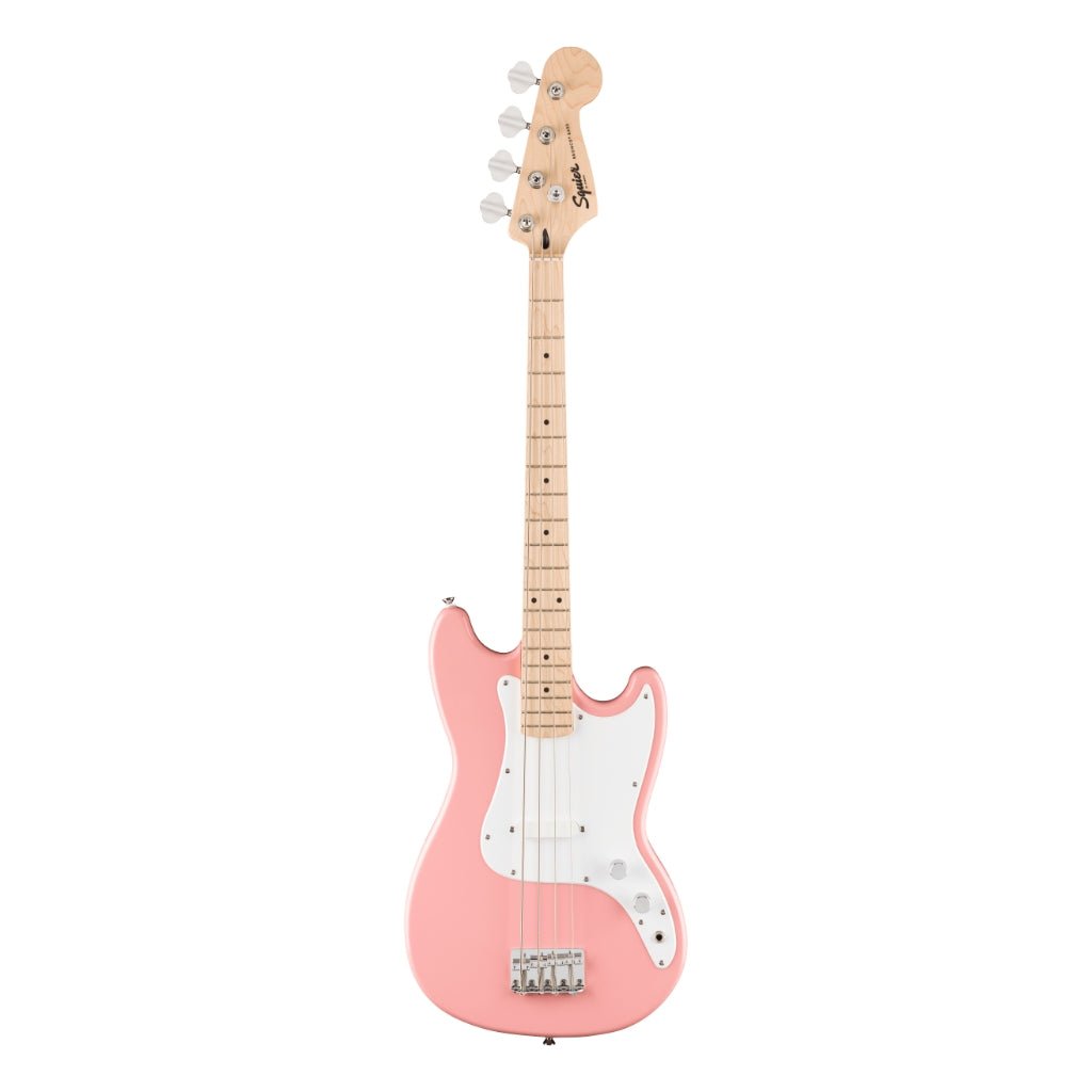Squier FSR Sonic Bronco Bass - Shell Pink, Maple Fingerboard Bass Guitars Sky Music