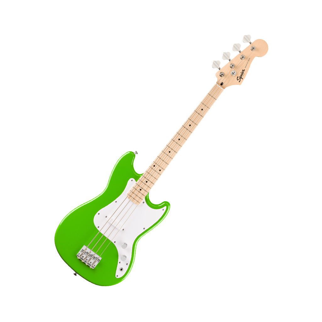 Squier FSR Sonic Limited Edition Bronco Bass Maple Fingerboard w/White Pickguard - Lime Green Bass Guitars Sky Music