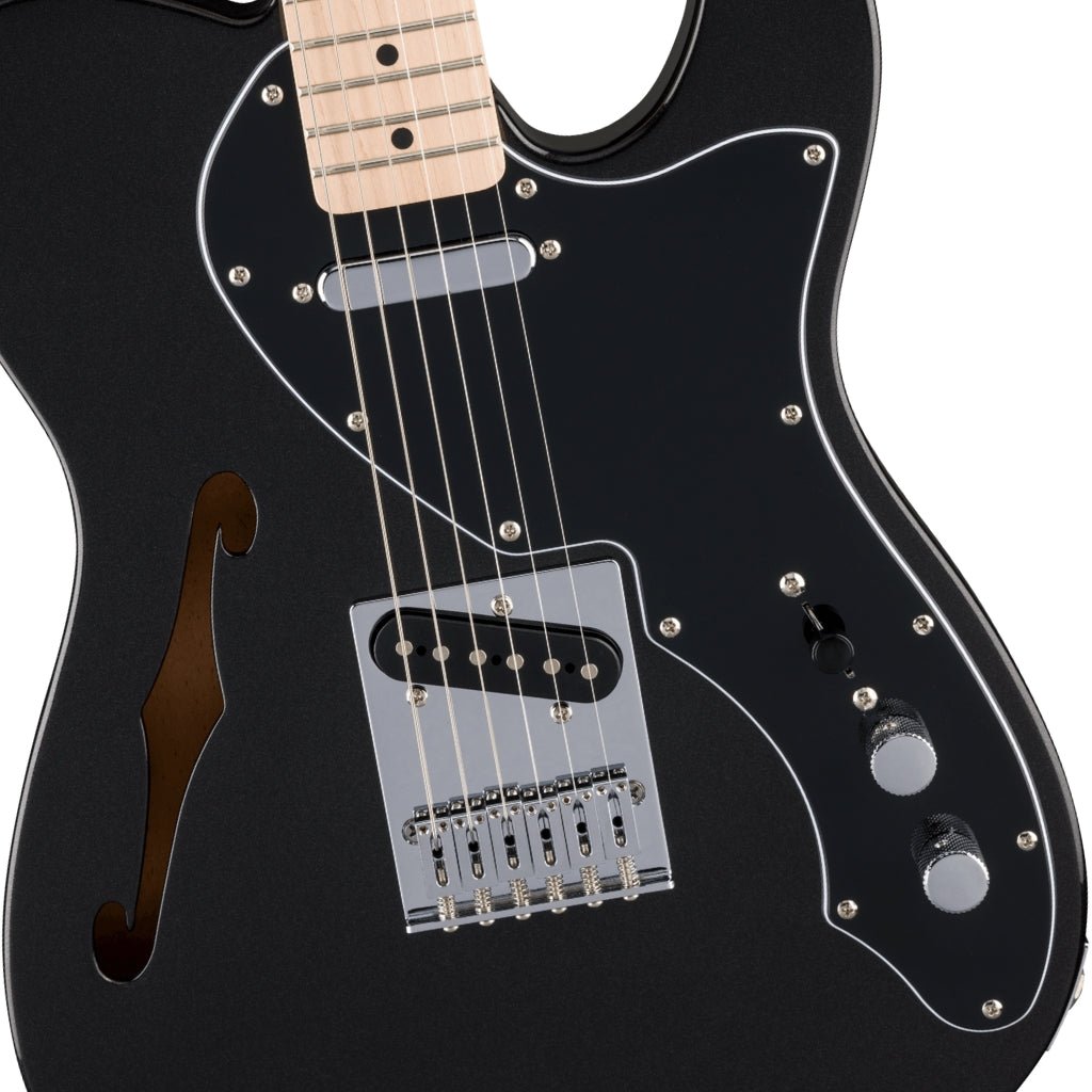 Squier Limited Edition Affinity Series Telecaster Thinline - Metallic Black, Maple Fingerboard Electric Guitars Sky Music