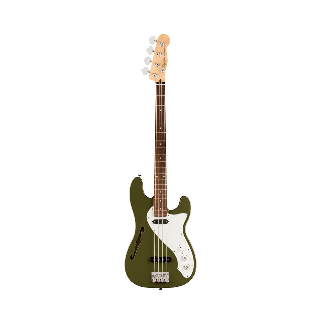 Squier Paranormal Precision Bass Thinline SJ Laurel Fingerboard - Olive Bass Guitars Sky Music