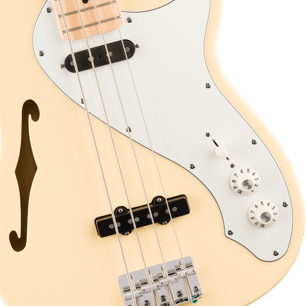 Squier Paranormal Precision Bass Thinline SJ Laurel Fingerboard - Vintage White Bass Guitars Sky Music