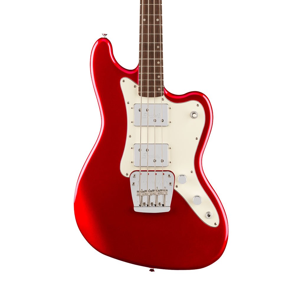 Squier Paranormal Rascal Limited Edition Bass HH Laurel Fingerboard - Candy Apple Red Bass Guitars Sky Music