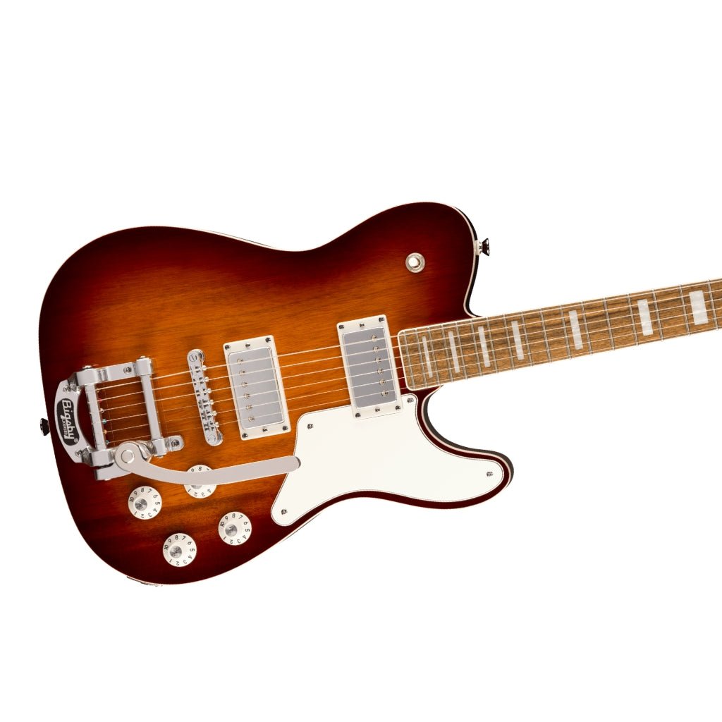 Squier Paranormal Troublemaker Telecaster Deluxe Bigsby Electric Guitar - Honey Sunburst, Laurel Fingerboard Electric Guitars Sky Music
