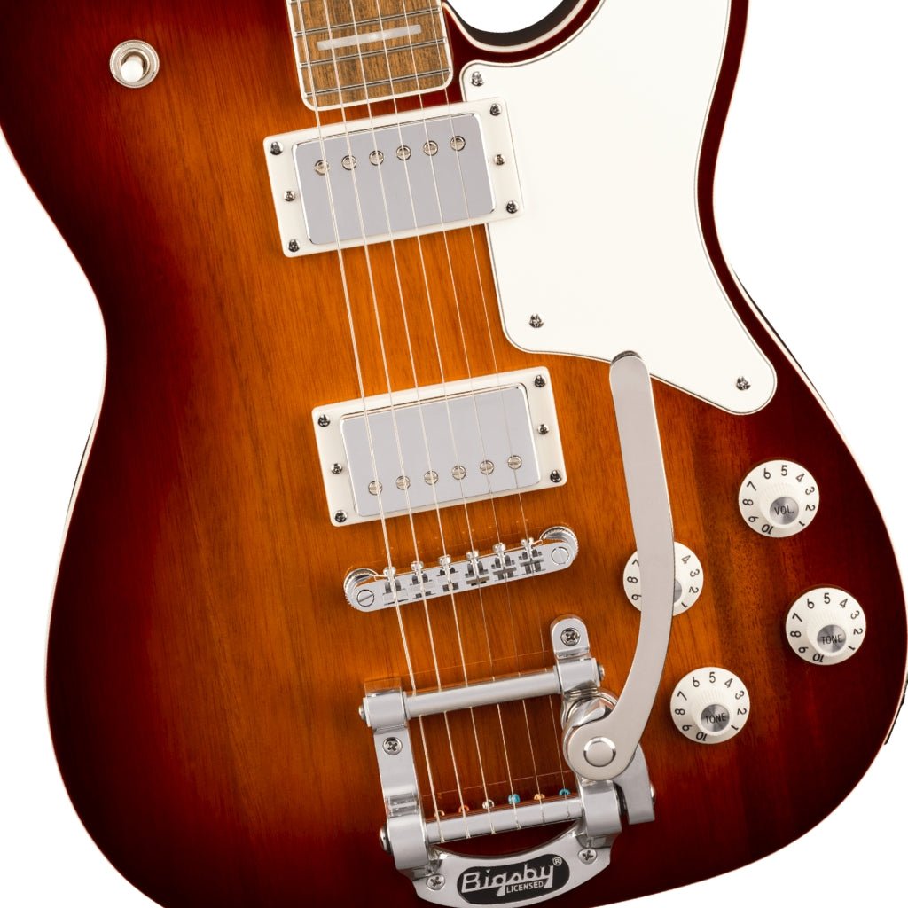 Squier Paranormal Troublemaker Telecaster Deluxe Bigsby Electric Guitar - Honey Sunburst, Laurel Fingerboard Electric Guitars Sky Music