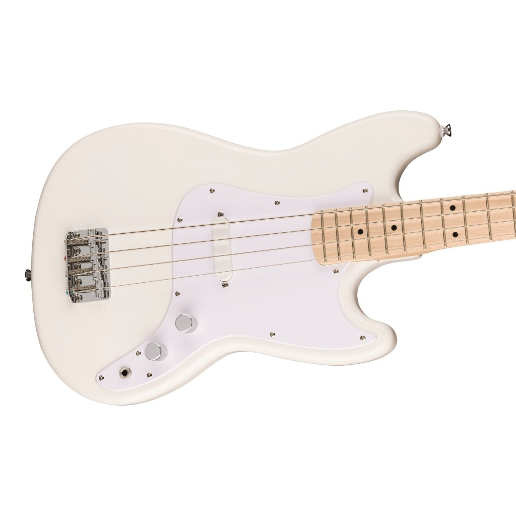 Squier Sonic Bronco Bass Guitar - Arctic White, Maple Fingerboard Bass Guitars Sky Music