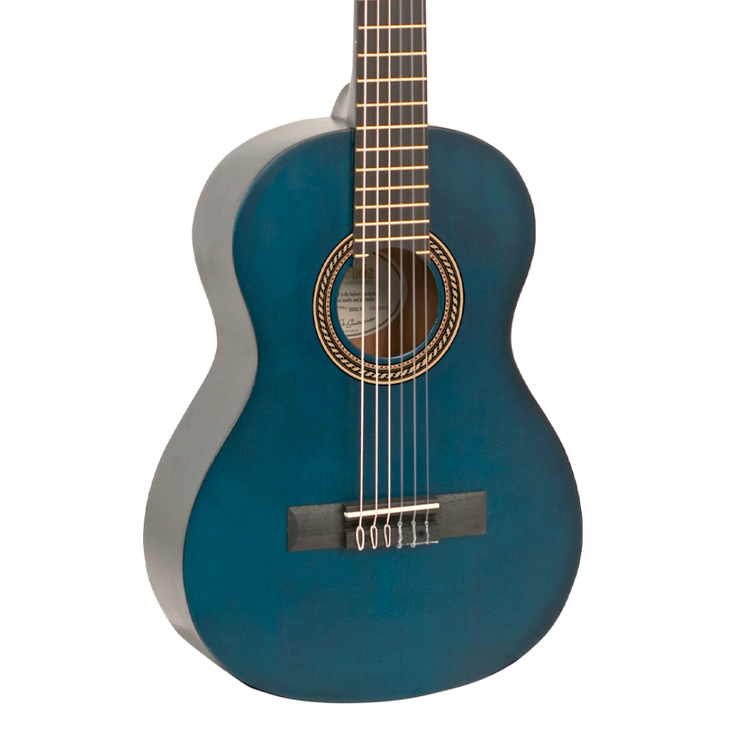 Valencia - 200 Series 1/2 Size Classical Guitar - Transparent Blue
