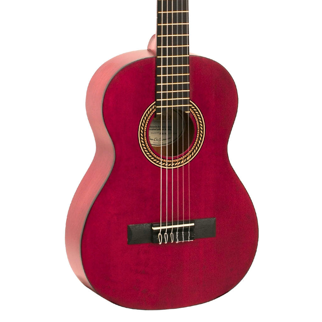 Valencia - 200 Series 1/2 Size Classical Guitar - Transparent Wine Red