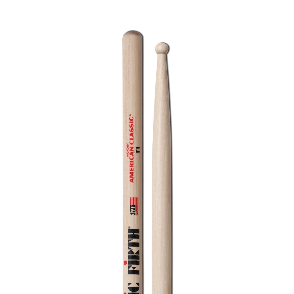 Vic Firth American Classic Drumsticks - F1 - Wood Tip Drum Sticks Sky Music