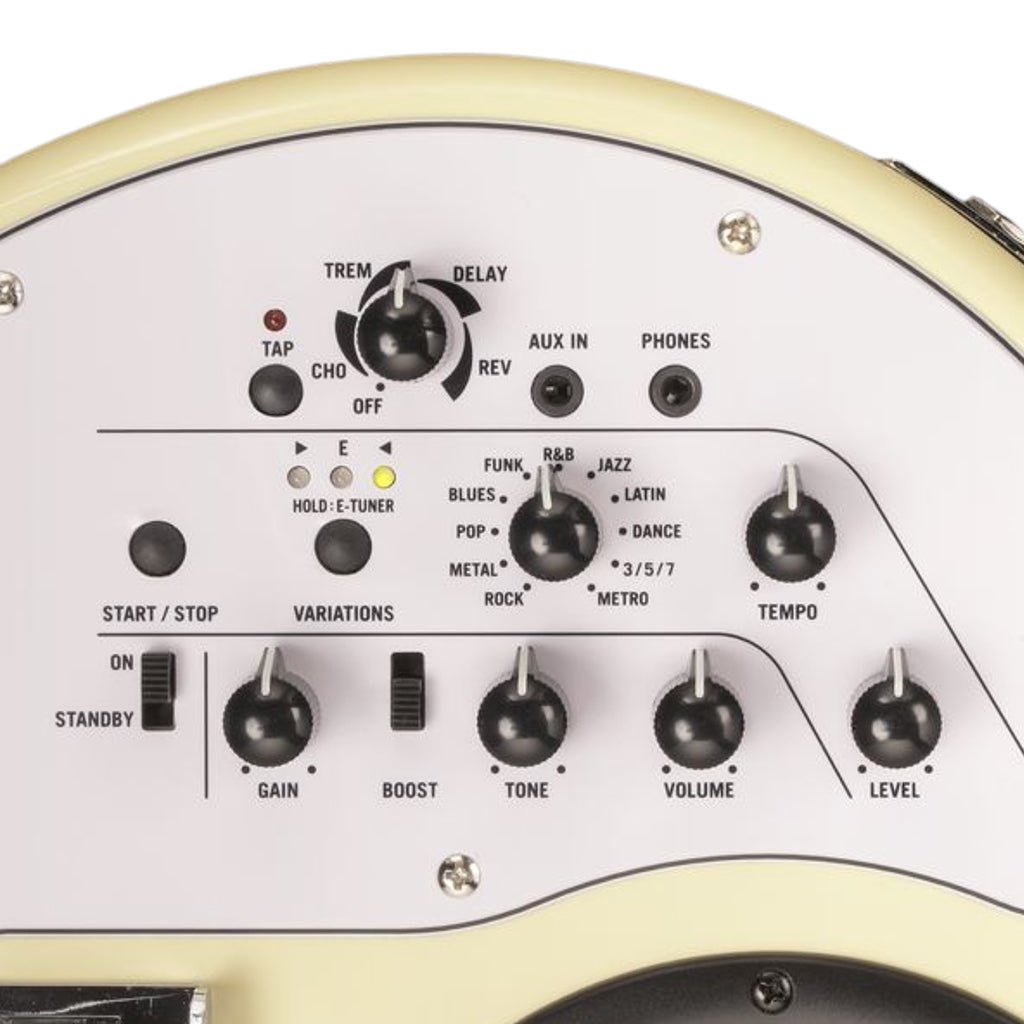 Vox APC-2 Travel Guitar w/Built-In Speaker Effects & Rhythm - White Electric Guitars Sky Music