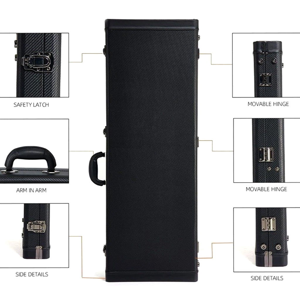 Premium Electric Guitar Hard Case Black with Red Plush Interior