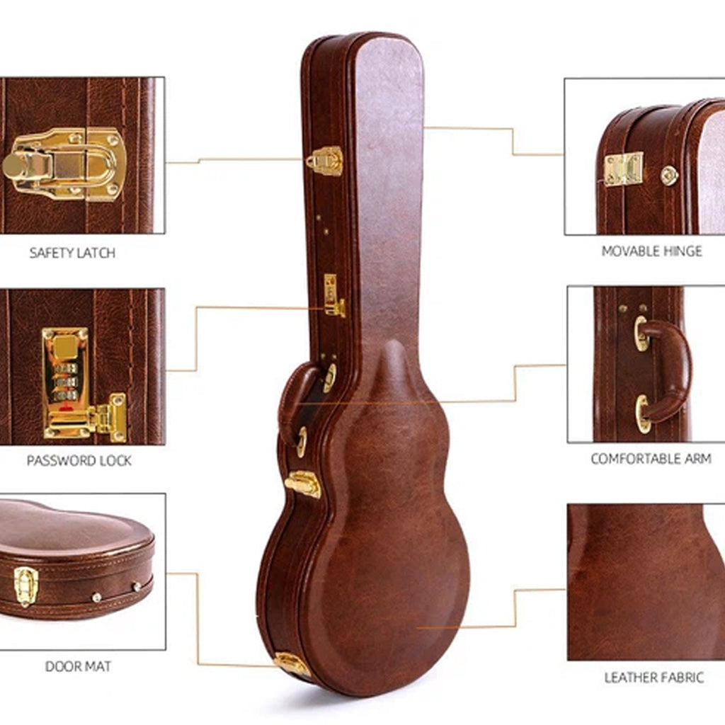 Premium LP Case - Brown w/ Red Plush Interior