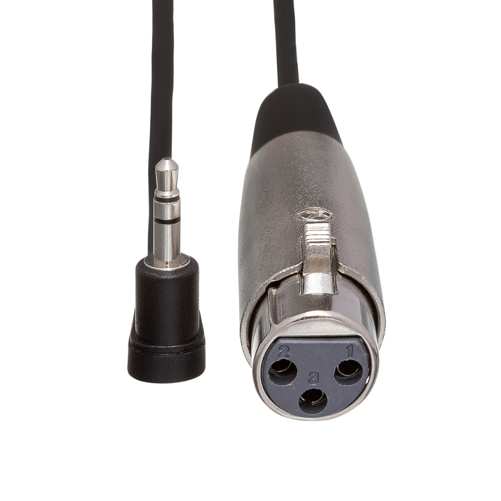 Hosa Technology - XLR3F to Right-angle 3.5 mm TRS - Camcorder Microphone Cable 1ft
